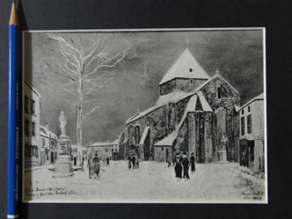 ユトリロ、希少・画版、版上サイン入、額付、Nｏ1184