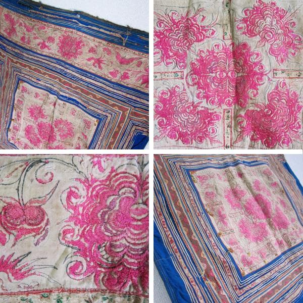 希少　タイ　モン族のねんねこ　オールド刺繍布 93　ベビーキャリー　山岳民族