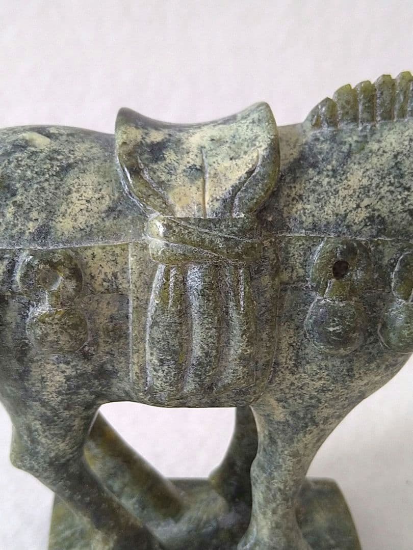 馬 石彫刻 中国 天然石 オブジェ アンティーク