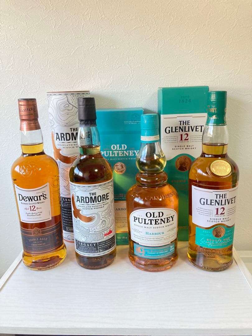 グレンリベット12年 オールドプルトニー アードモアレガシー デュワーズ12年