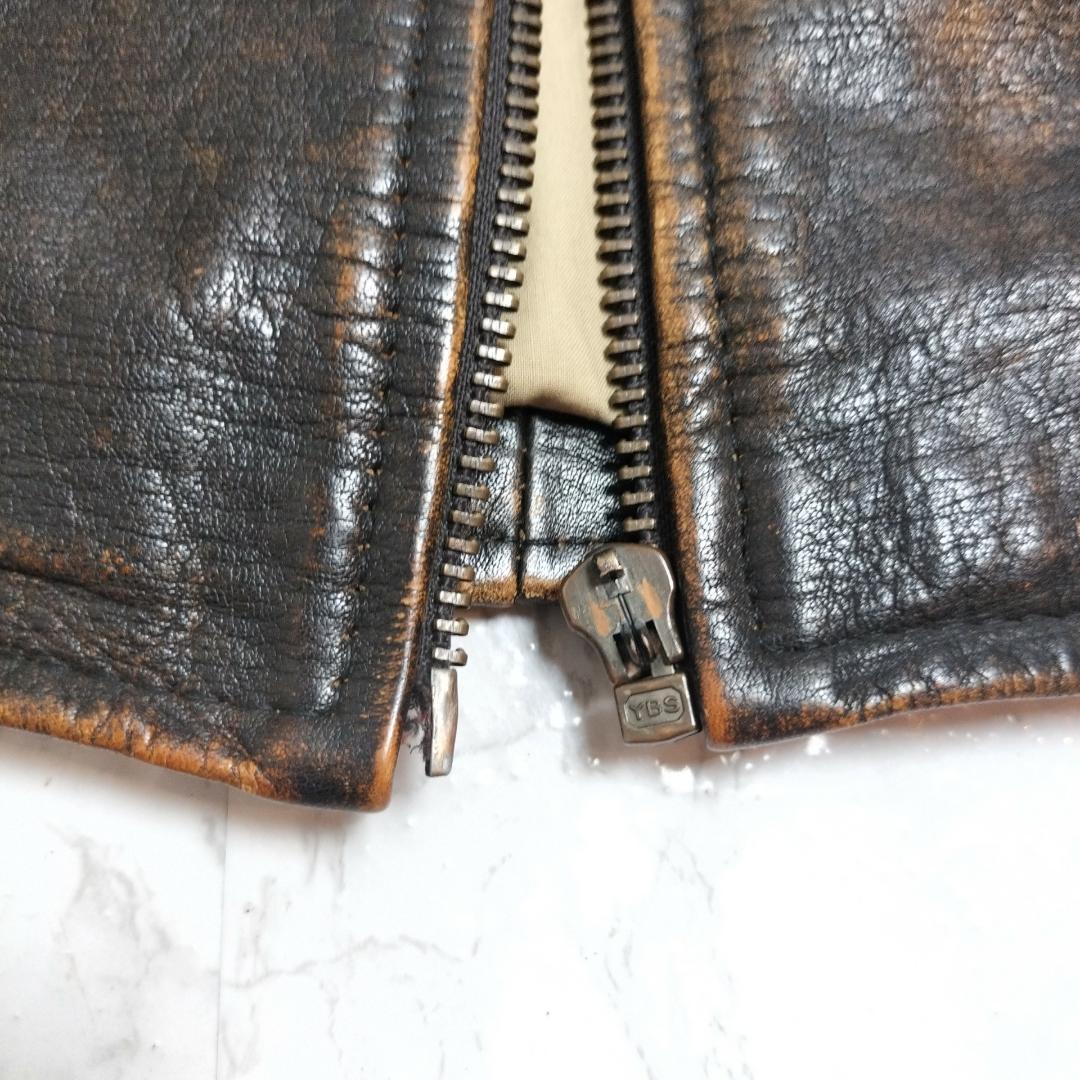 archive レザー ボンバー ジャケット 52 訳あり 雰囲気抜群 USA