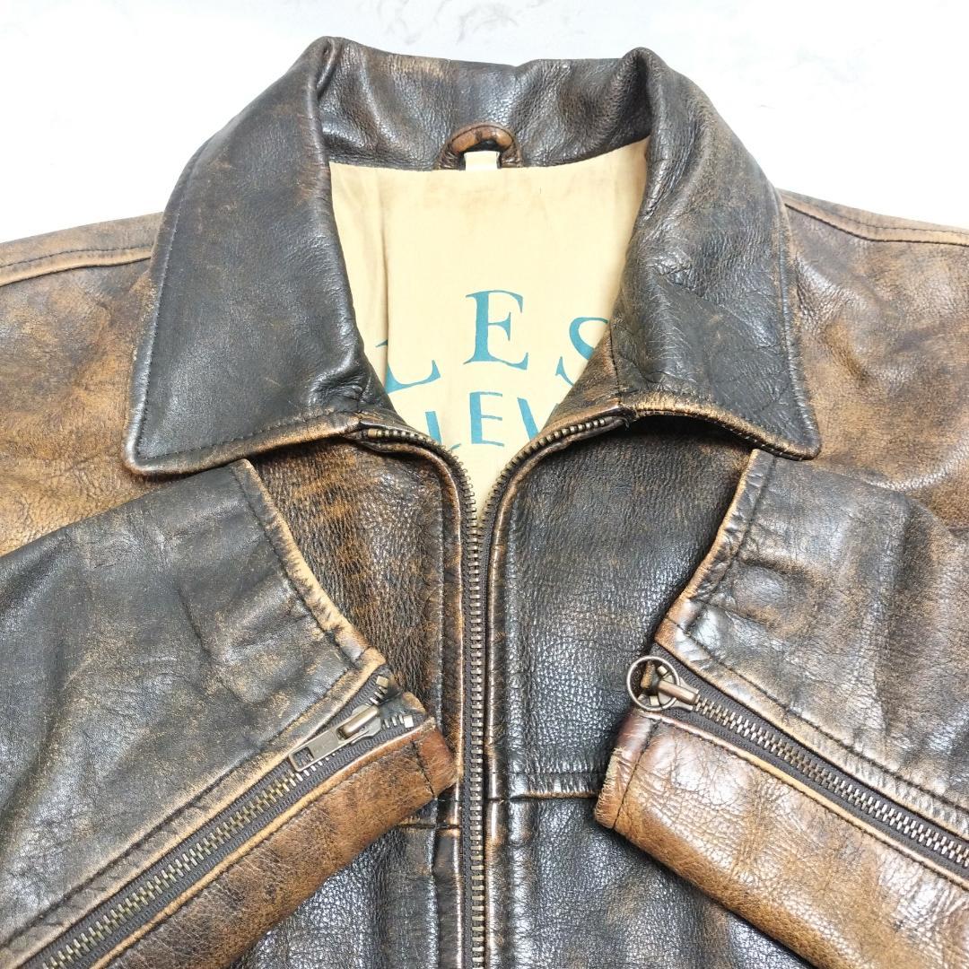 archive レザー ボンバー ジャケット 52 訳あり 雰囲気抜群 USA