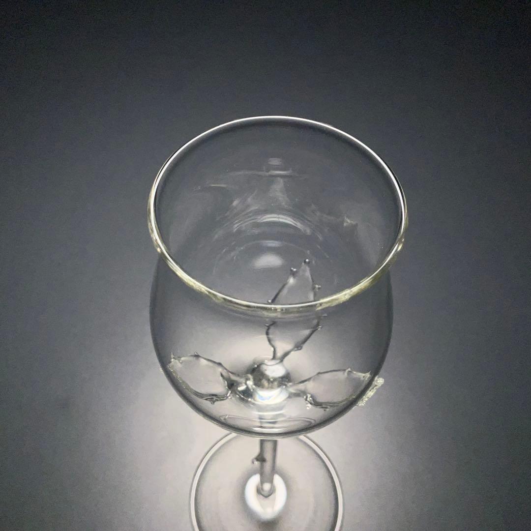 【美品】アンティークグラス　バラ　飾り　R1333ダI