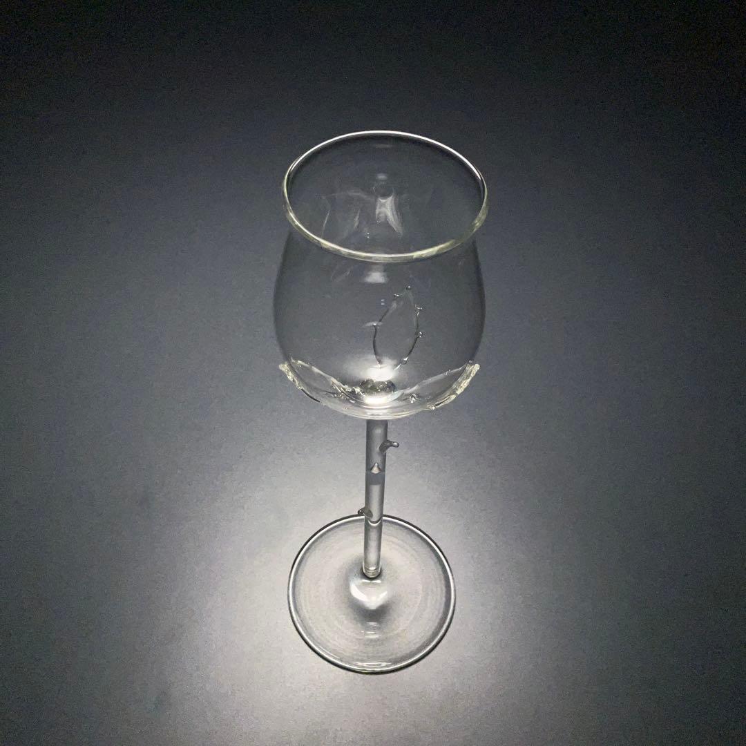 【美品】アンティークグラス　バラ　飾り　R1333ダI