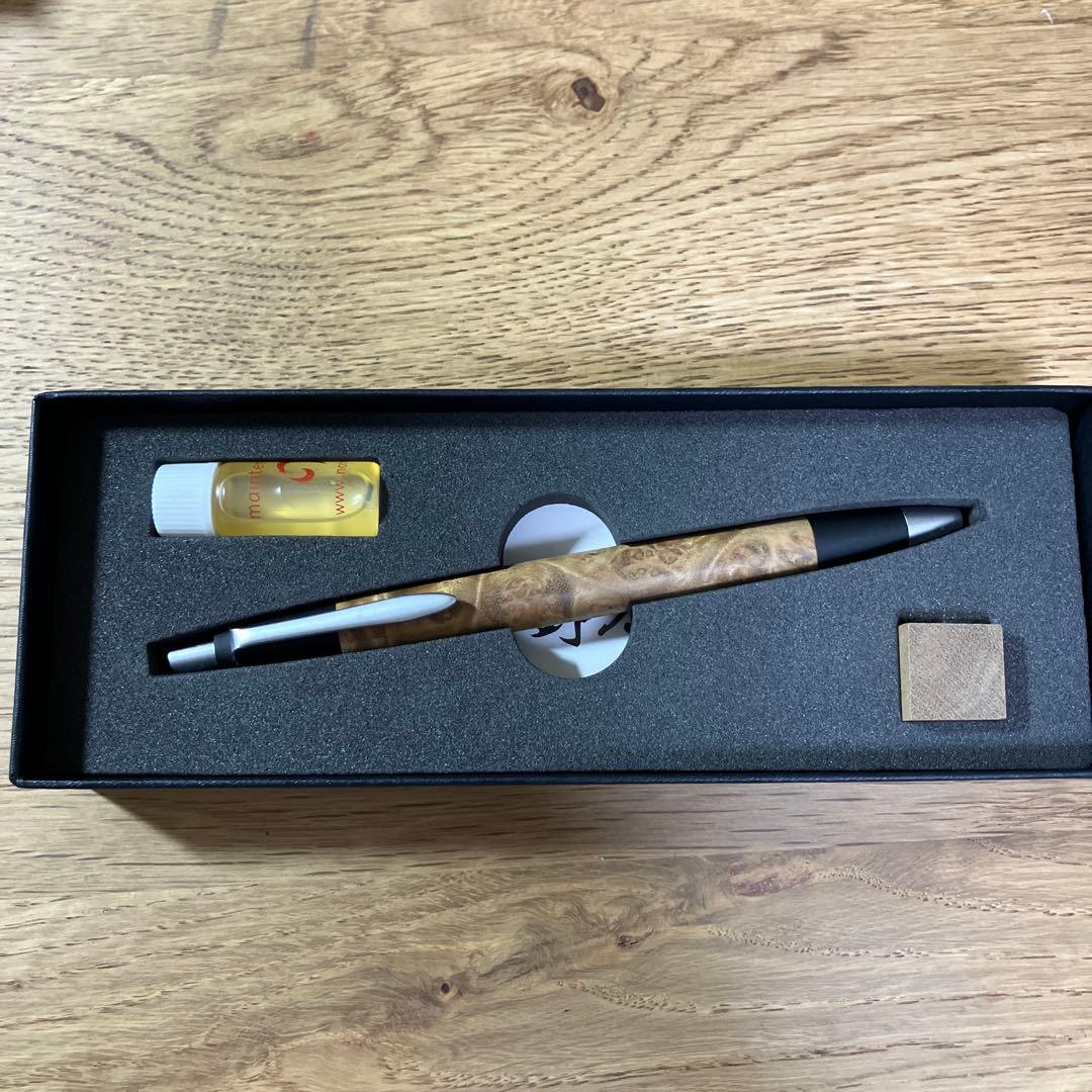 野原工芸　ボールペン　スリム　マーブルウッド