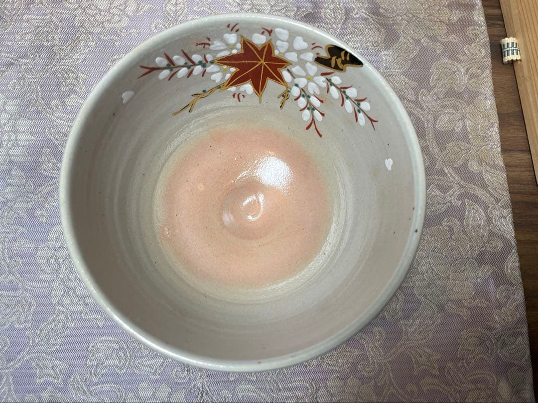 【茶道】茶碗　乾山写　雲錦文　紫雲造