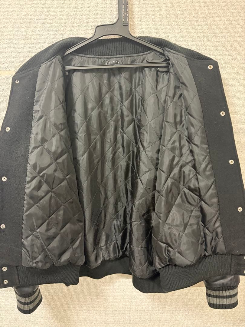 CRONOS クロノス　ブラック レザー スタジャン　ボンバージャケット