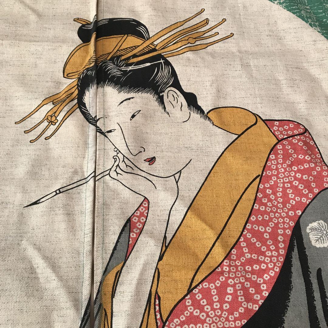 鳥文斎栄之　青楼美人六歌仙　越前屋唐士　手刷浮世絵 のれん 暖簾