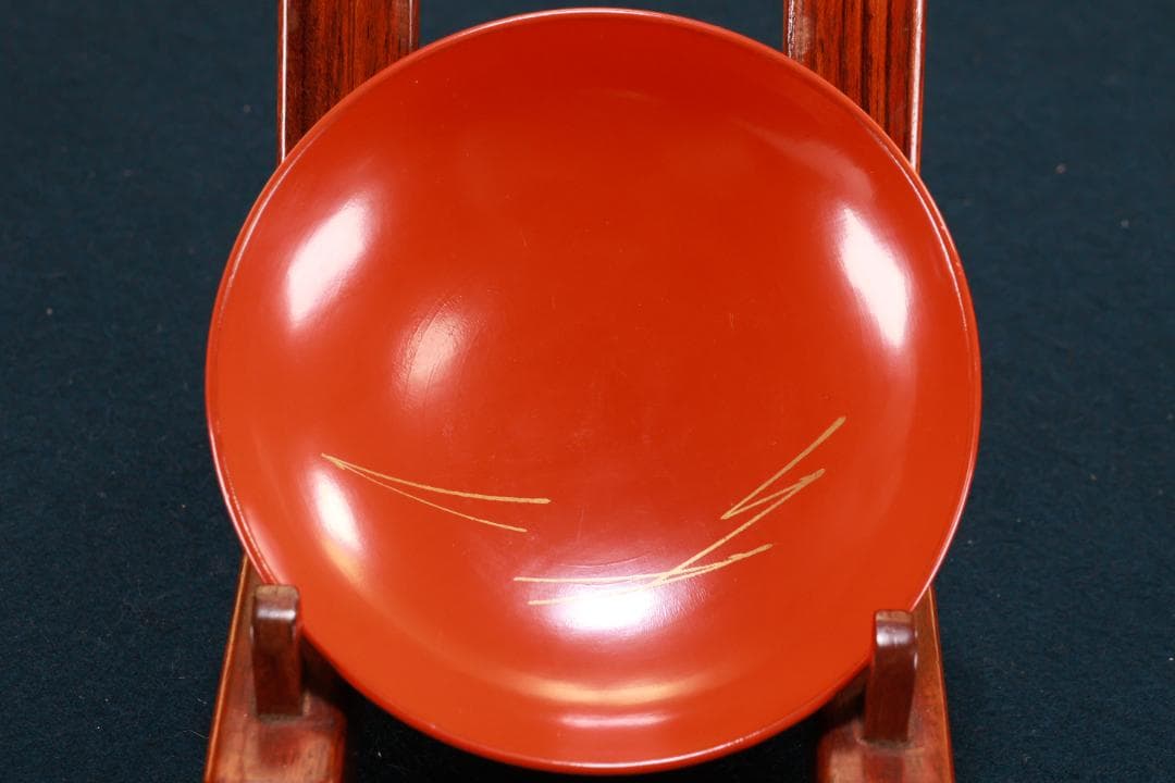 時代漆器　輪島塗　松竹梅蒔絵 　吸物椀　五客　塗椀　汁椀　木製　BJ073