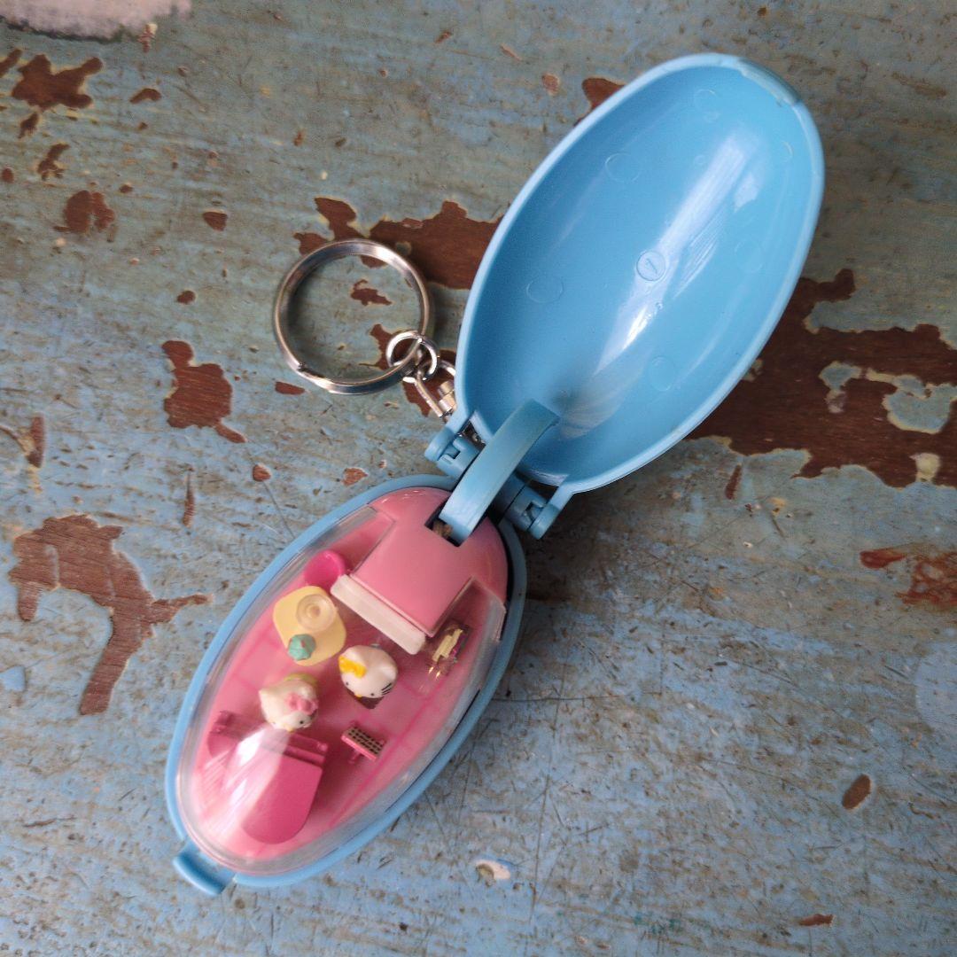 ハローキティ　ポケットクリッター　レア　水色　ライトブルー　平成レトロ