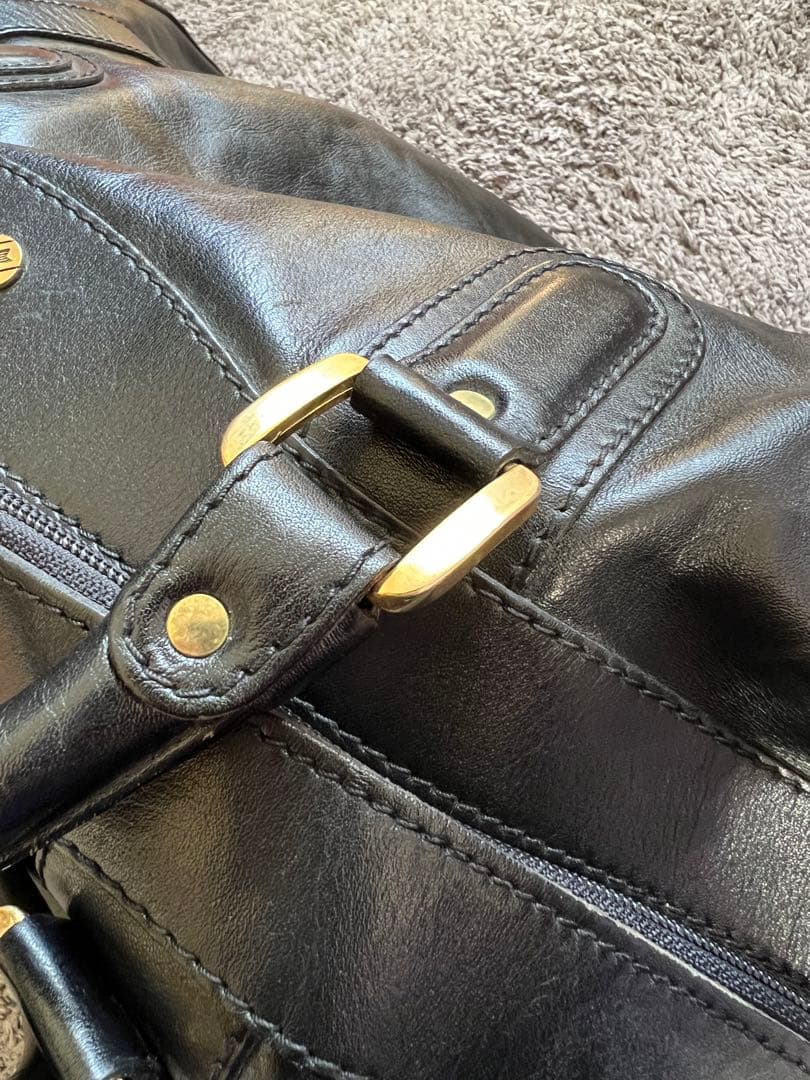 GOLD PFEIL 牛革 オールレザー ボストンバッグ 鍵付き 黒 ブラック