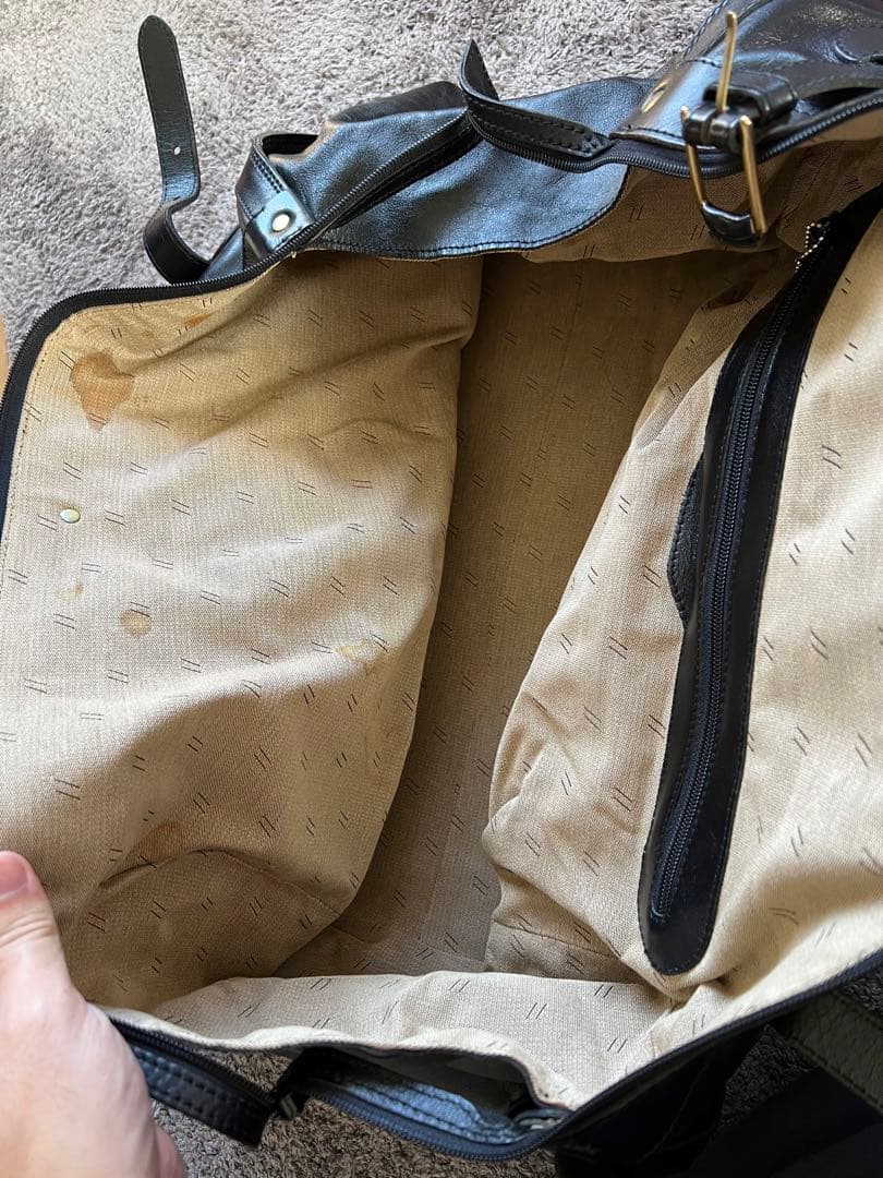 GOLD PFEIL 牛革 オールレザー ボストンバッグ 鍵付き 黒 ブラック