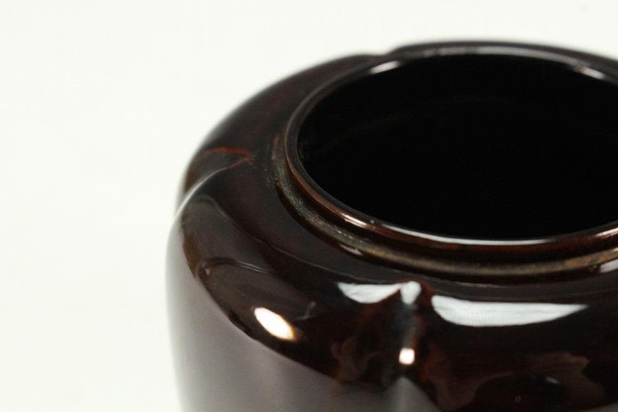 茶道具 時代 漆 阿古駄 茶器 φ7cm(K-YC385)