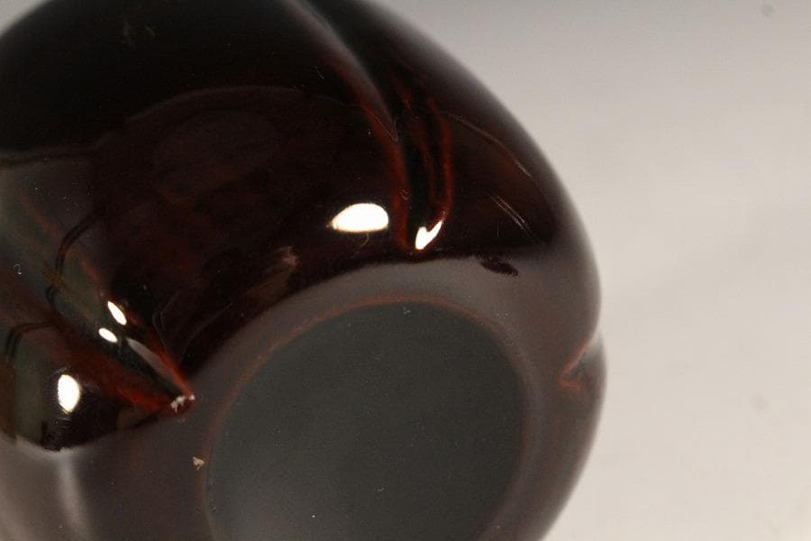 茶道具 時代 漆 阿古駄 茶器 φ7cm(K-YC385)