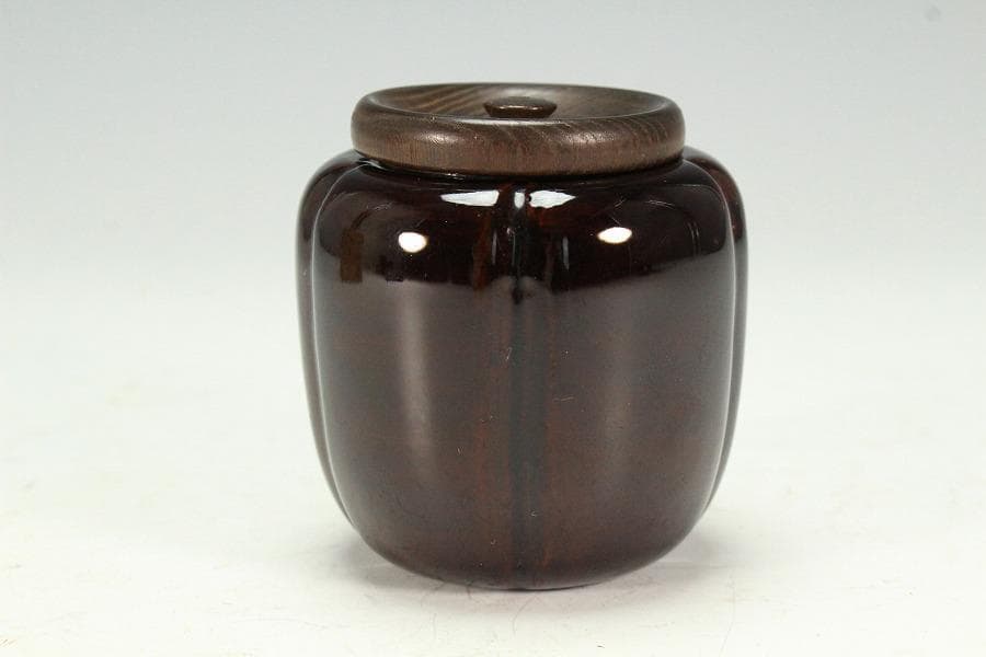 茶道具 時代 漆 阿古駄 茶器 φ7cm(K-YC385)