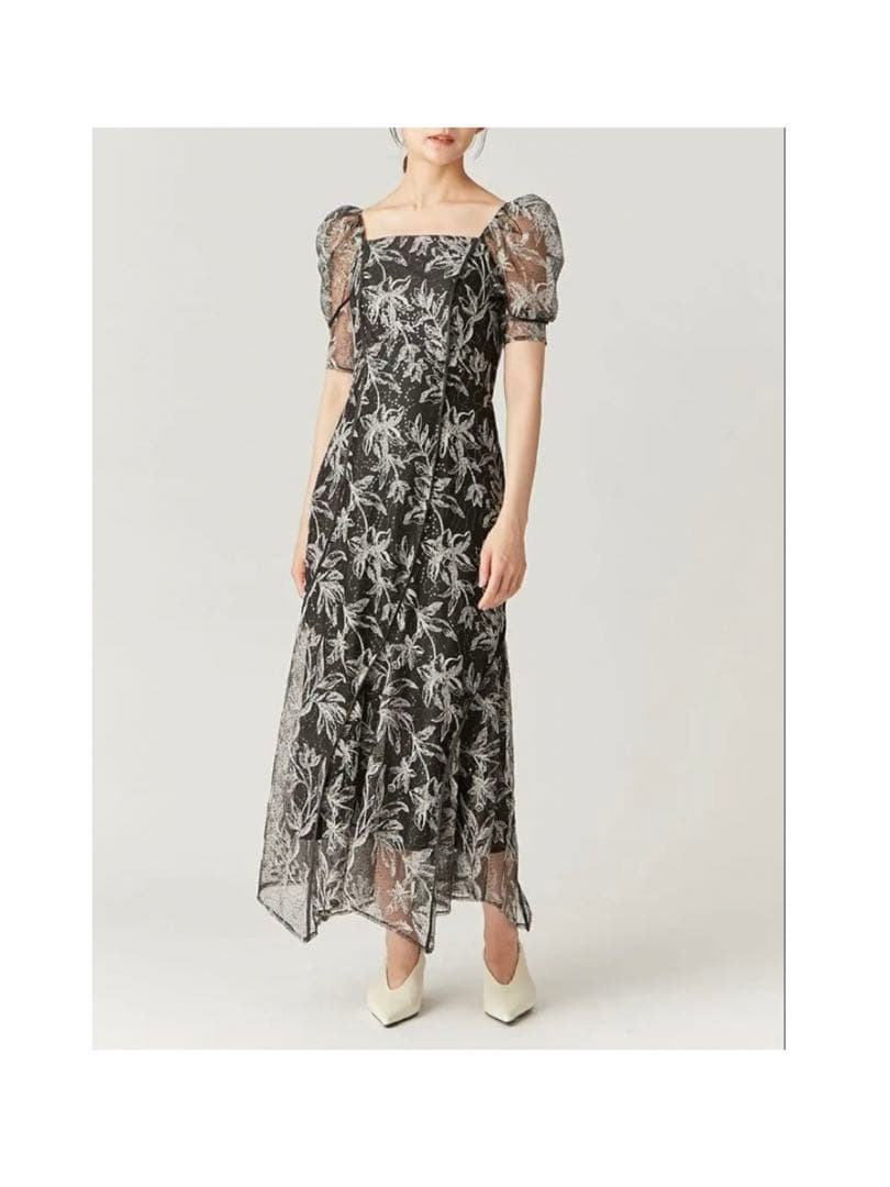 【FRAY I.D】新品タグ付き / M / カーブパネルエンブロイダリードレス