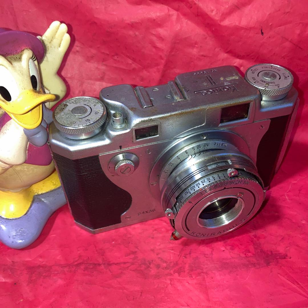 アンティークKonicaIIレンジファインダーカメラ訳有レンズ別購入機動完動傷有