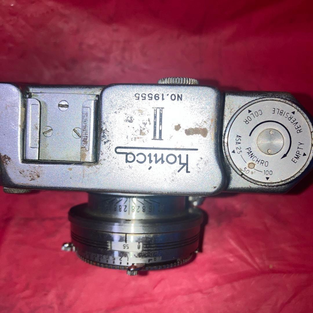 アンティークKonicaIIレンジファインダーカメラ訳有レンズ別購入機動完動傷有