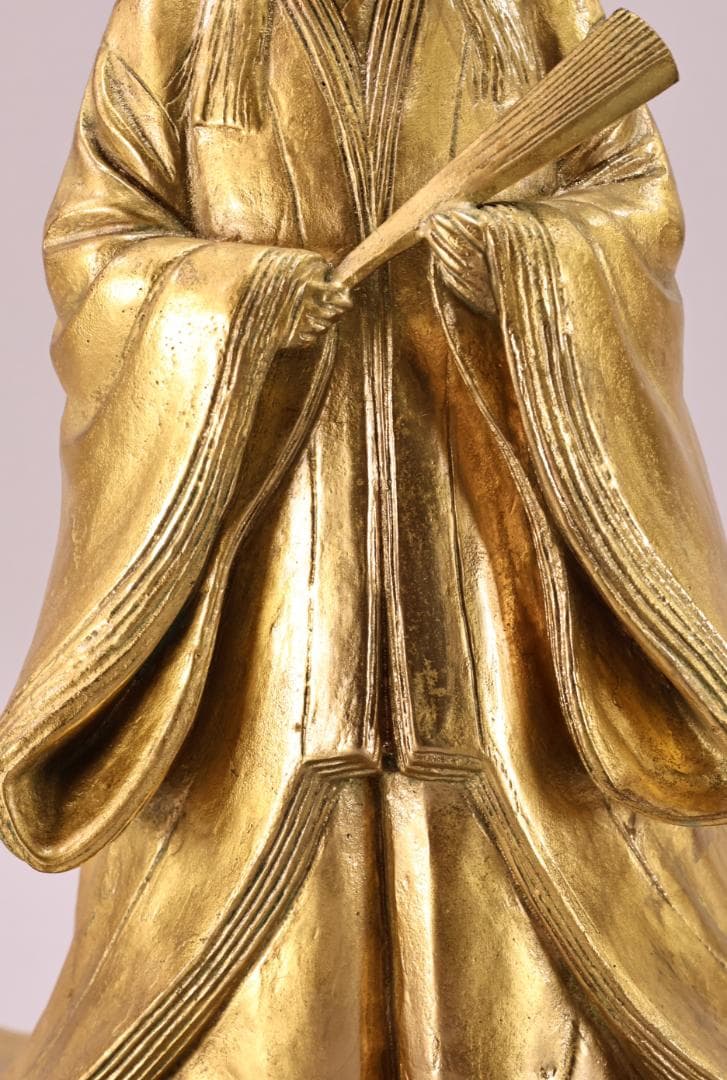 文化功労者 圓鍔勝三作 純金箔仕上 ブロンズ像 紫式部像 8.7kg　銅製