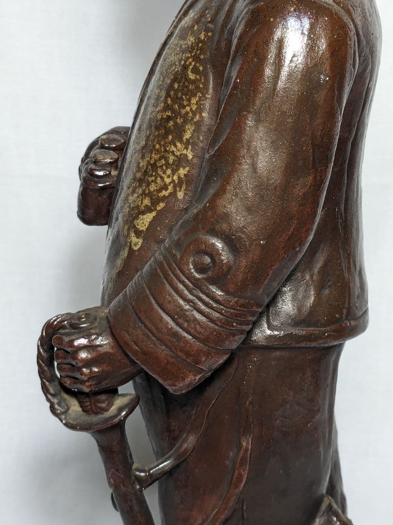 藤原陶斎 備前焼 東郷平八郎像 合箱 置物 陶像 藤原陶斉 インテリア 工芸品