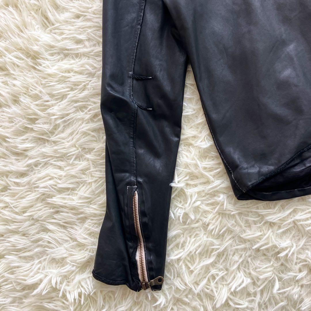【美品】 Sisii シシ 本革 牛革 ライダースジャケット ステッチ