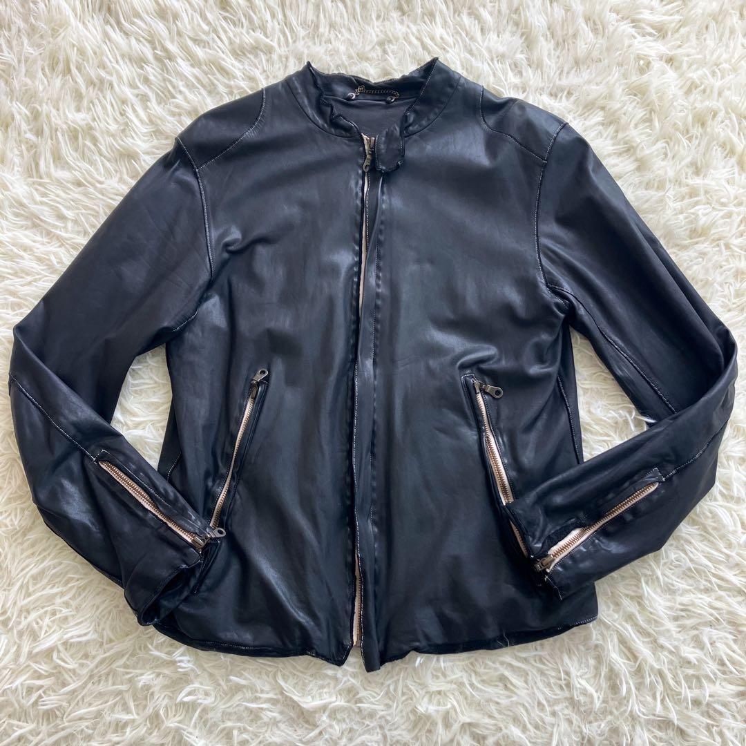 【美品】 Sisii シシ 本革 牛革 ライダースジャケット ステッチ