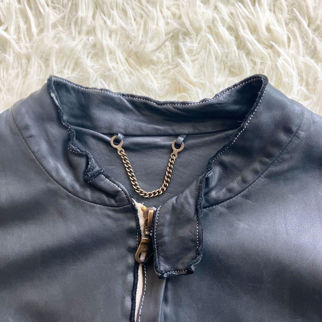 【美品】 Sisii シシ 本革 牛革 ライダースジャケット ステッチ