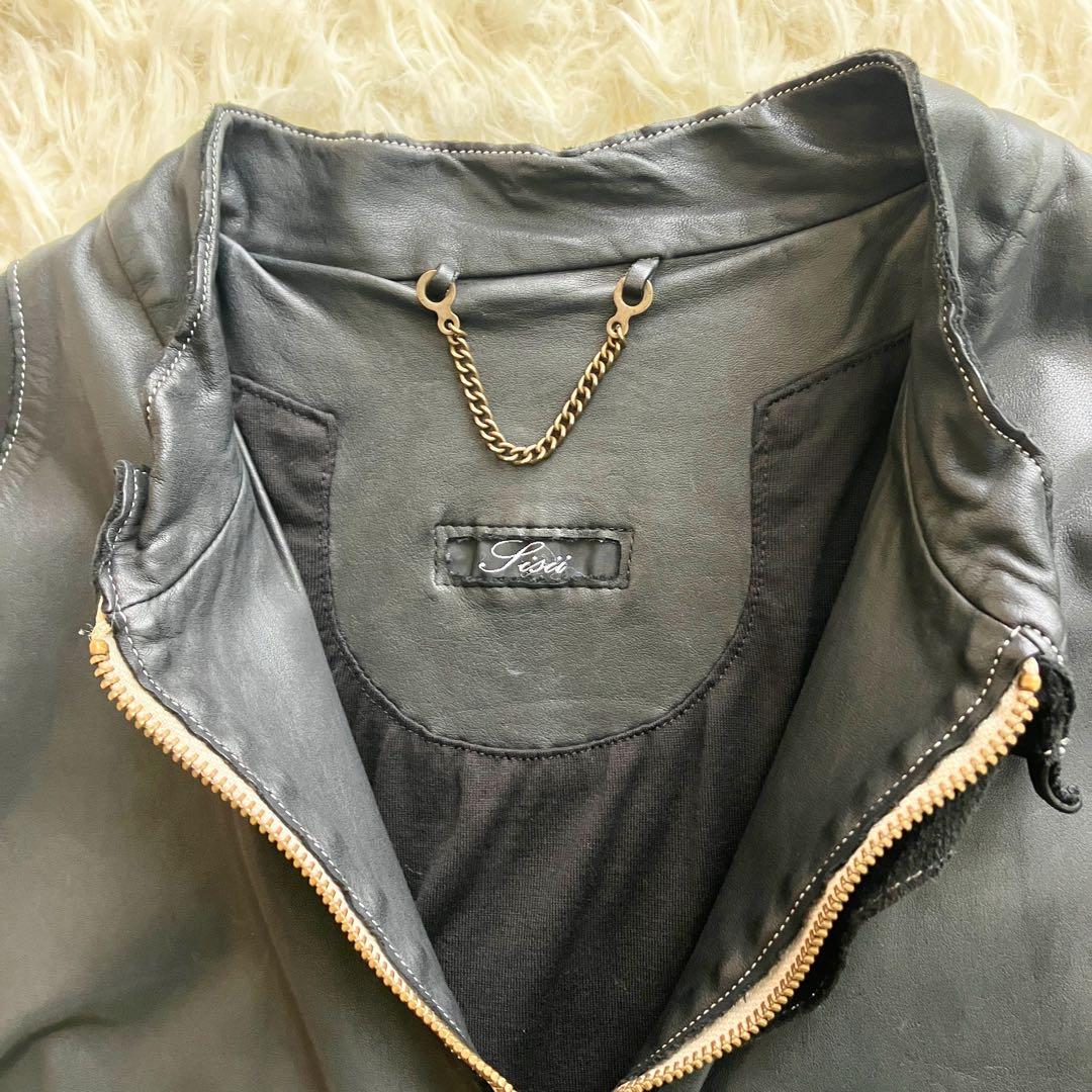 【美品】 Sisii シシ 本革 牛革 ライダースジャケット ステッチ