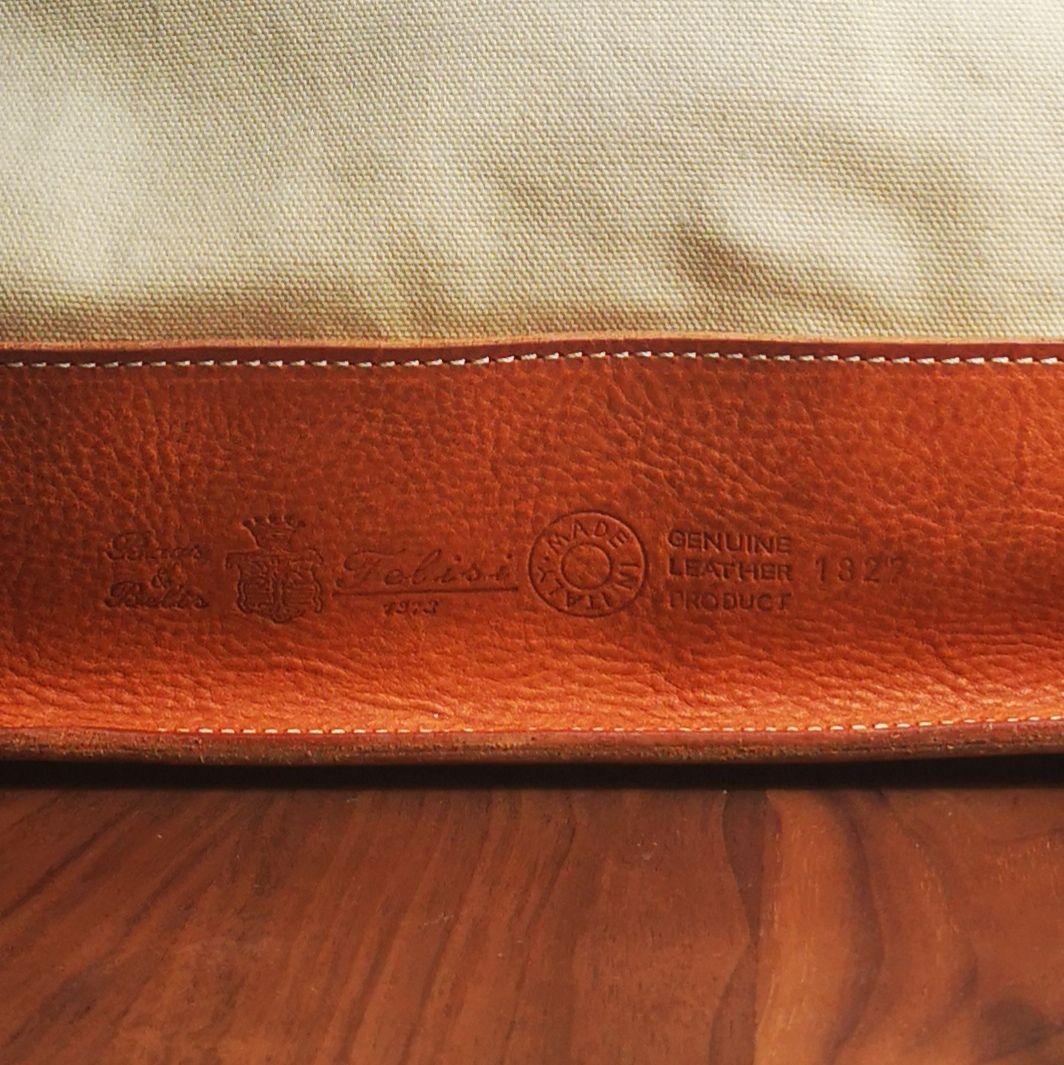 値下★男女兼用 Felisi フェリージ レザー&キャンバス ボストンバッグ