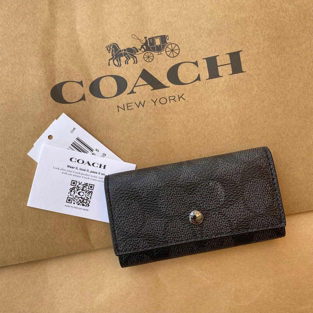 （付属品付き）コーチ　キーホルダー　キーケース　キーリング　ブラック