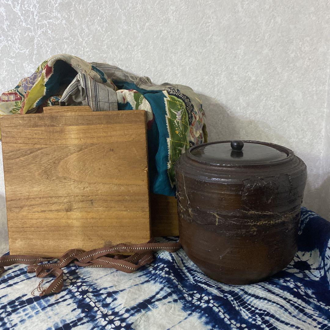 古備前　桐紋　水指　茶道具