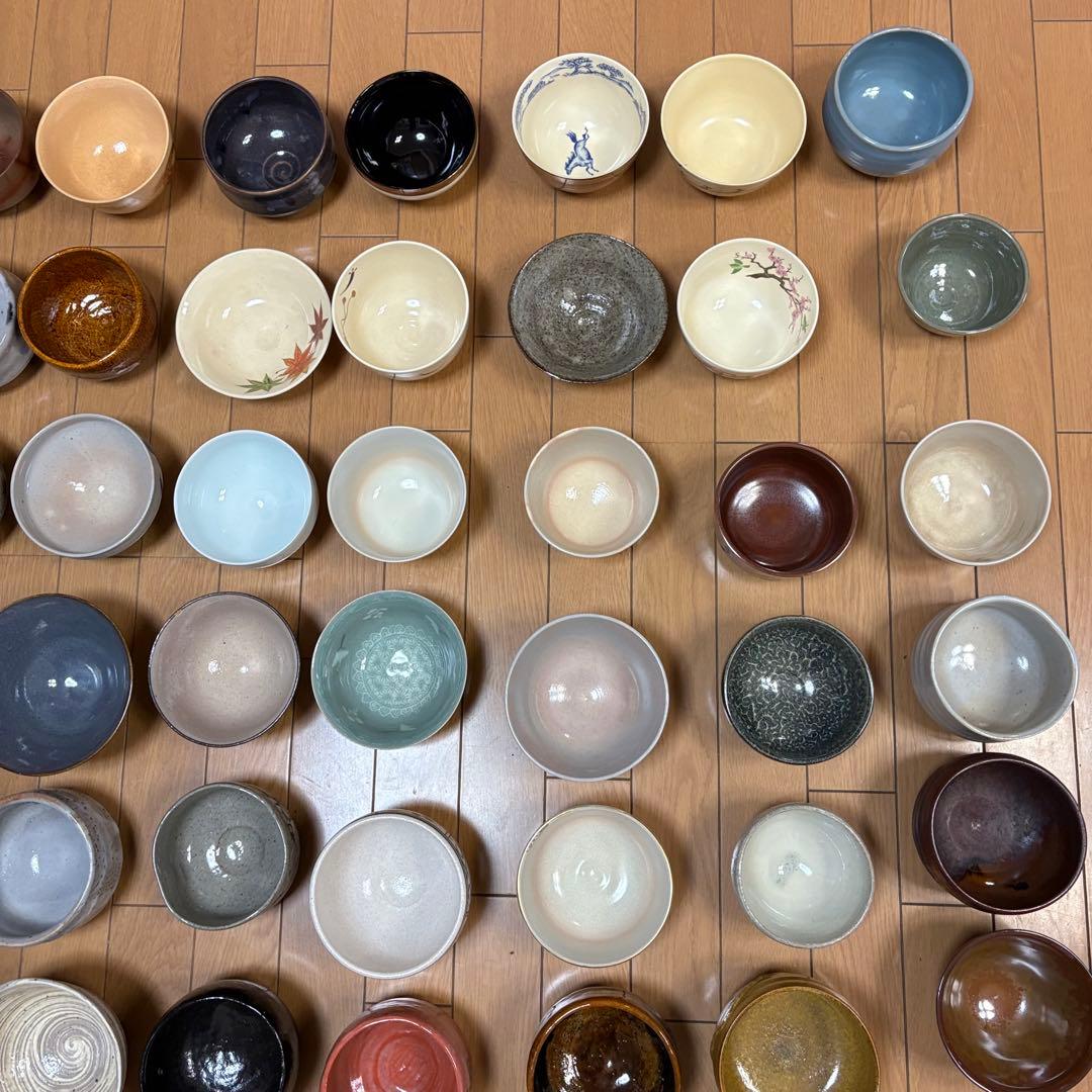 茶碗 抹茶碗 64点 茶道具 箱無し 染付 色絵 いろいろ まとめて