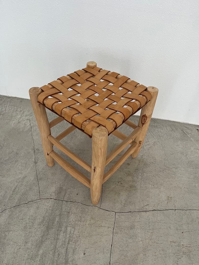 モロッコ スツール レザー