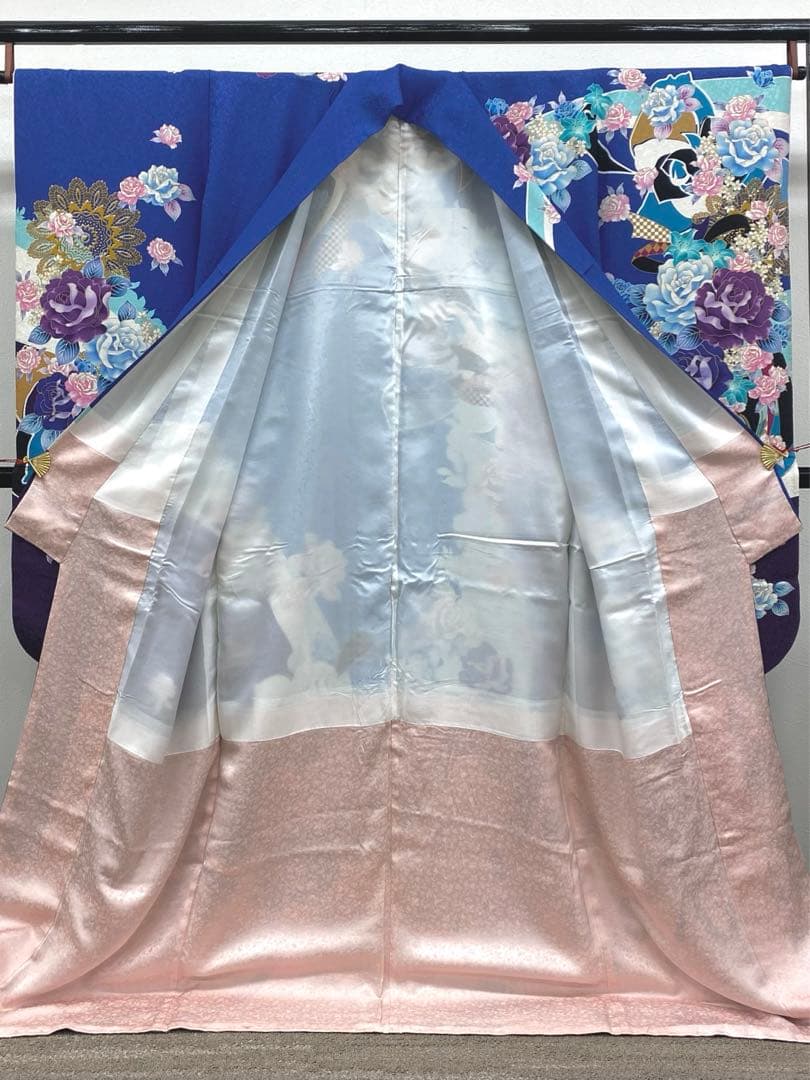 振袖 豪華 銀通し 刺繍 薔薇尽くし モダン 身丈173cm 身幅ゆったり