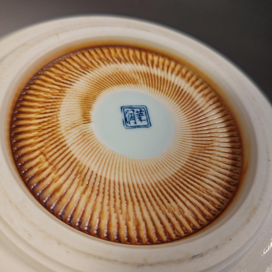 イ750 水指『洞華苑　色絵　平水指　共箱』茶道具