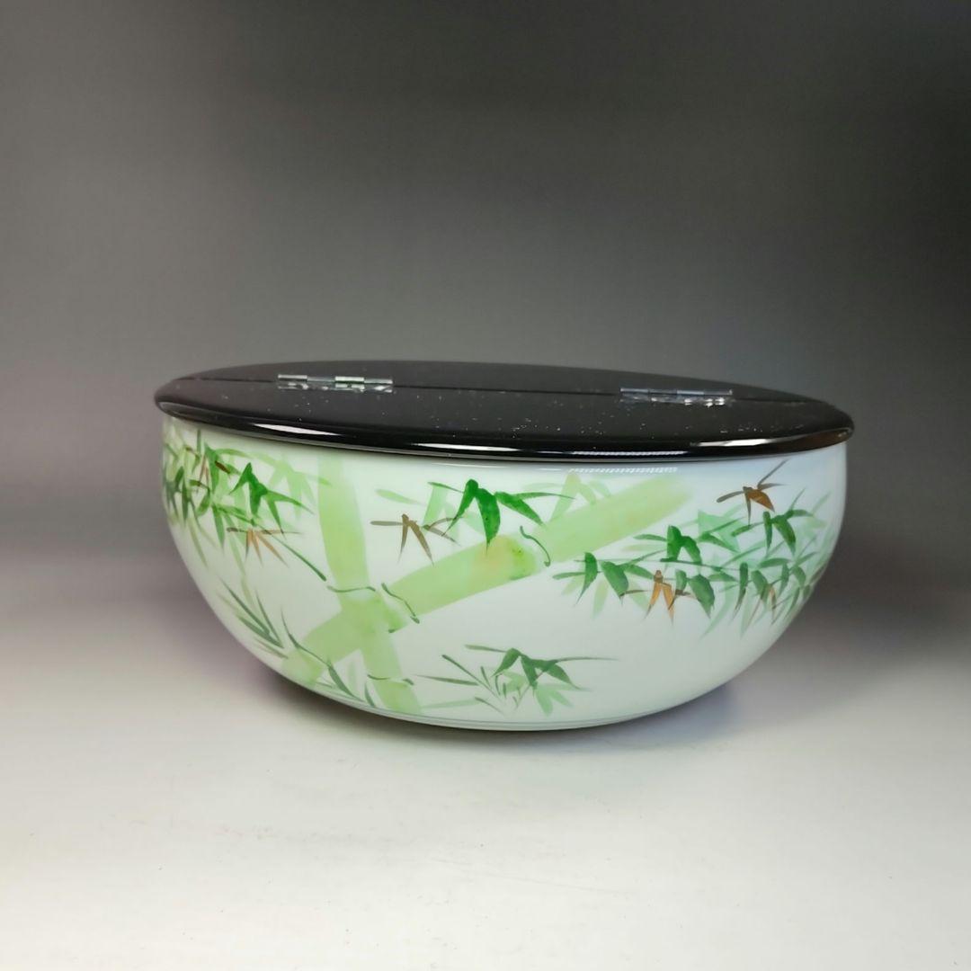 イ750 水指『洞華苑　色絵　平水指　共箱』茶道具