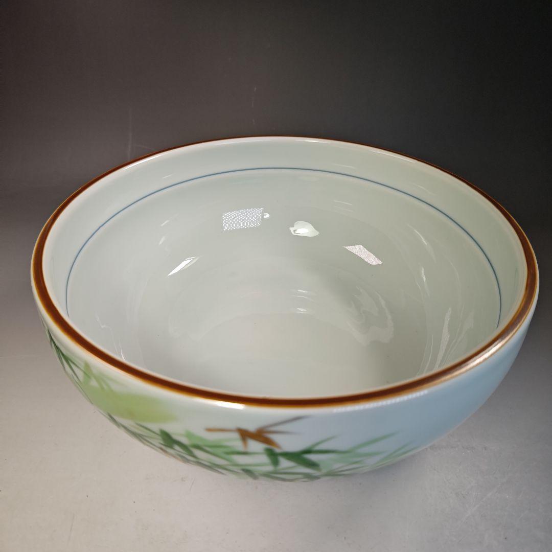 イ750 水指『洞華苑　色絵　平水指　共箱』茶道具