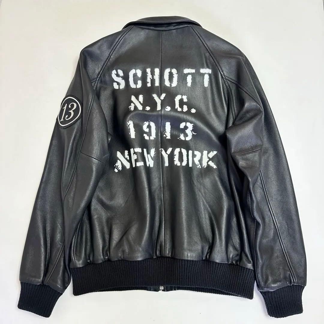 Schott レザージャケット 革ジャン ラムレザー XLサイズ 美品 限定品
