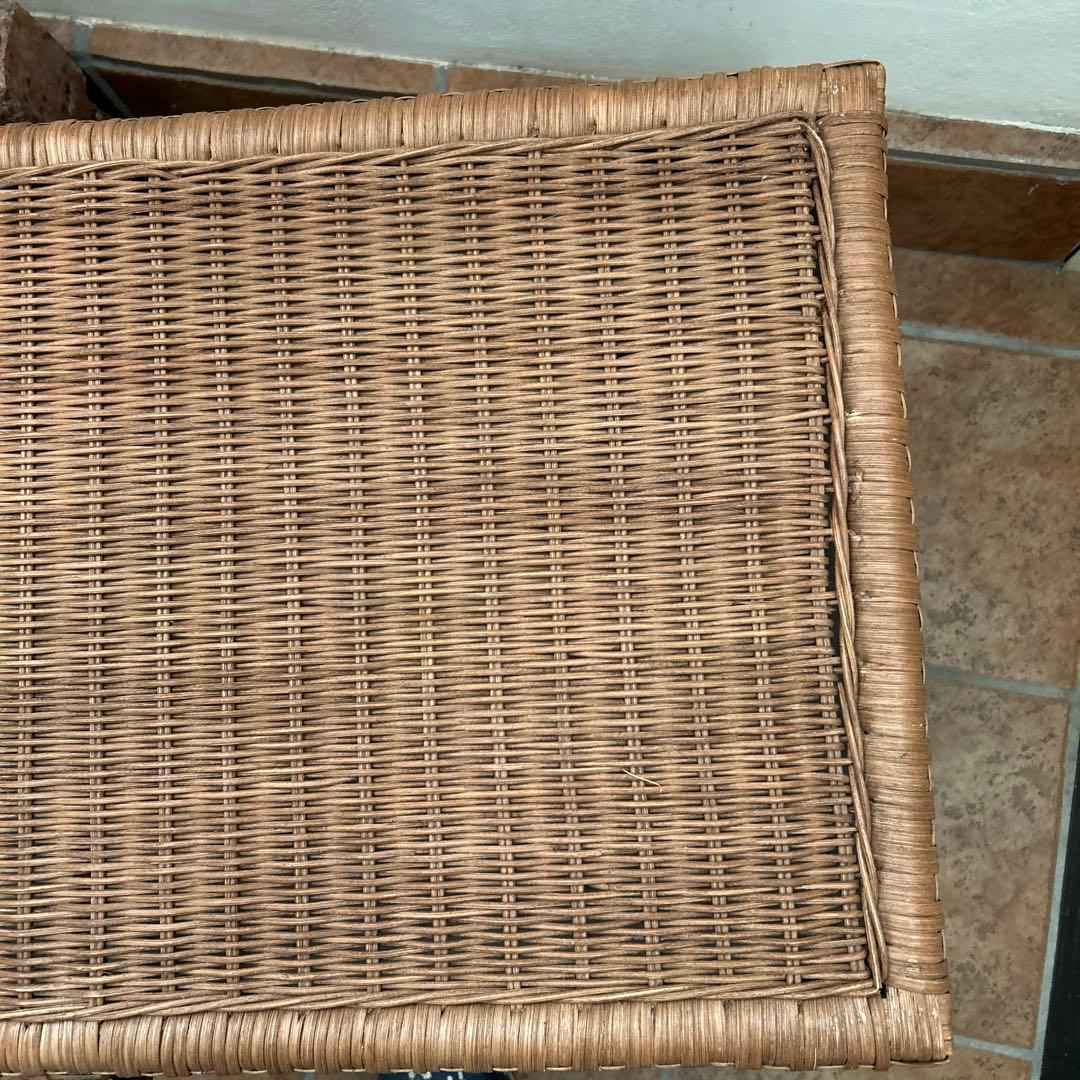 ラタン 籐　キャスター付き　大型収納　蓋付き　トランク チェスト ヴィンテージ