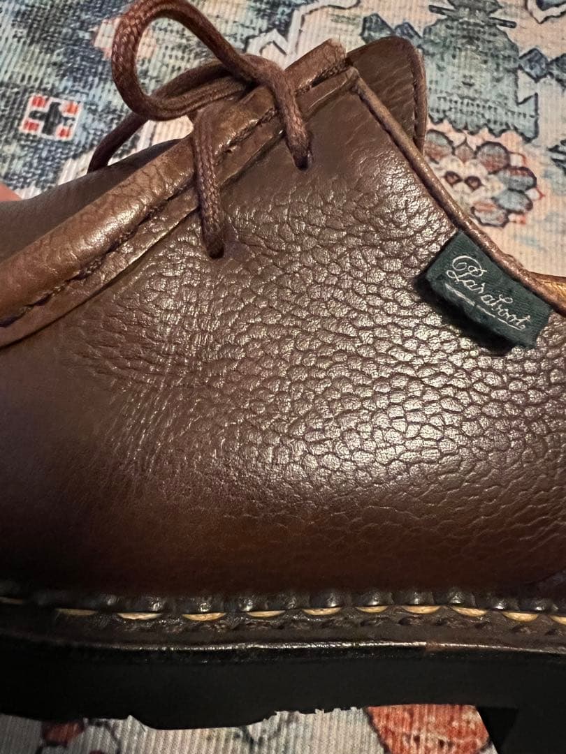 箱・証明書有MICHAEL MARRON MARCHE 41.5 茶　シボ革