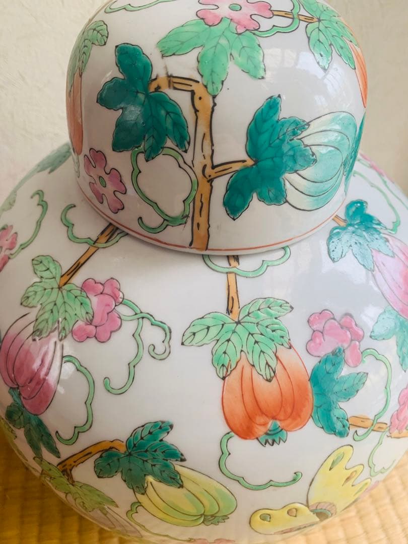 中国清時代色絵大壺