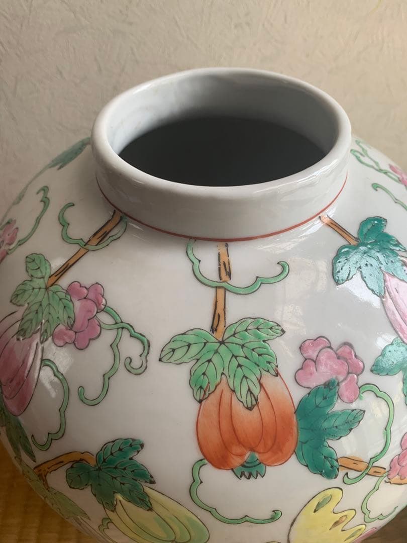 中国清時代色絵大壺