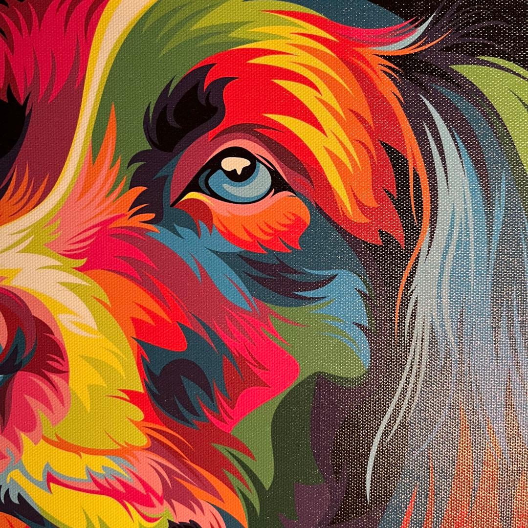 プリントアート レインボードッグ 額縁アクリル版付き 絵画