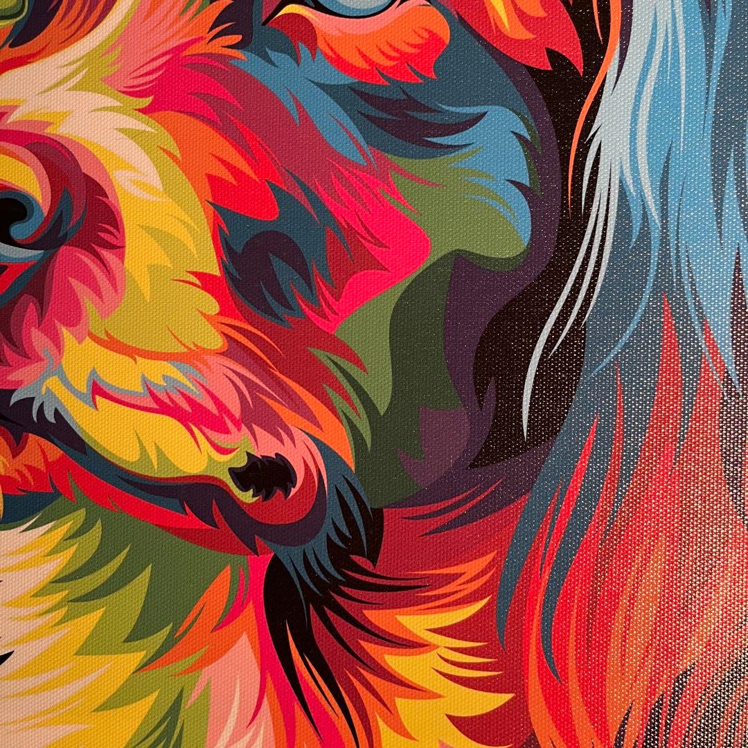 プリントアート レインボードッグ 額縁アクリル版付き 絵画