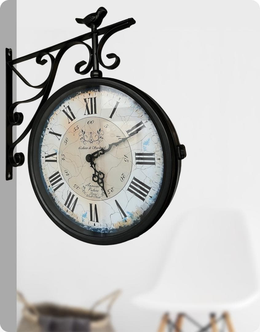 クラシック両面壁掛け時計 MANBO-CR