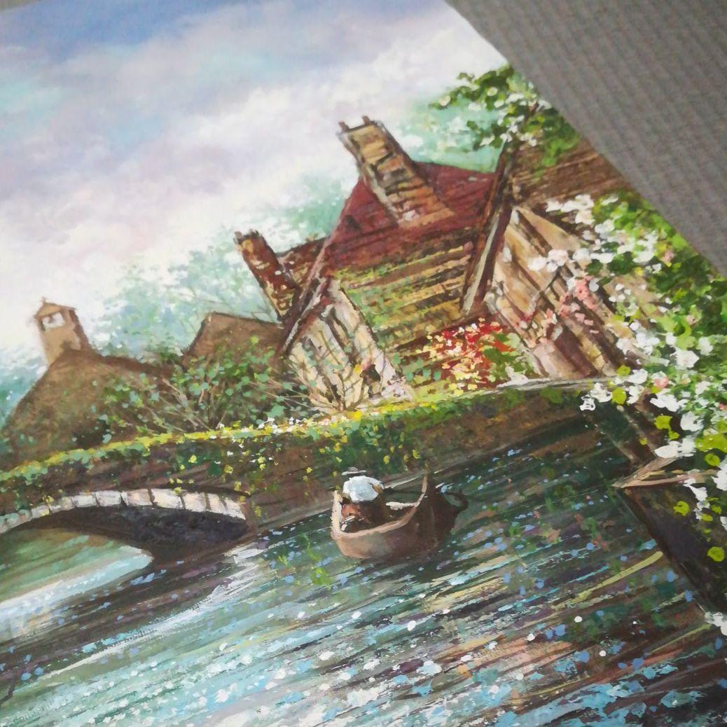 水の都ベニス　油絵