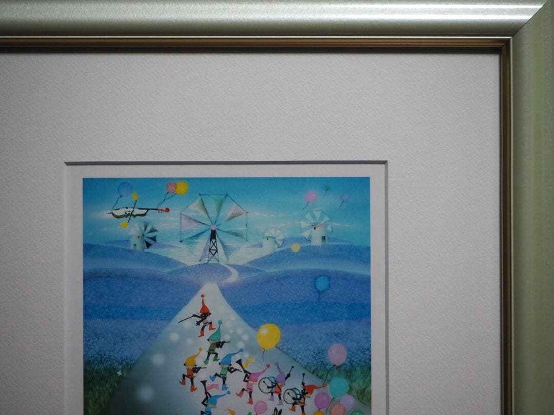 真作■藤城清治 版画 ラベンダー畑の夢 直筆サイン■レフグラフ 絵画 こびと