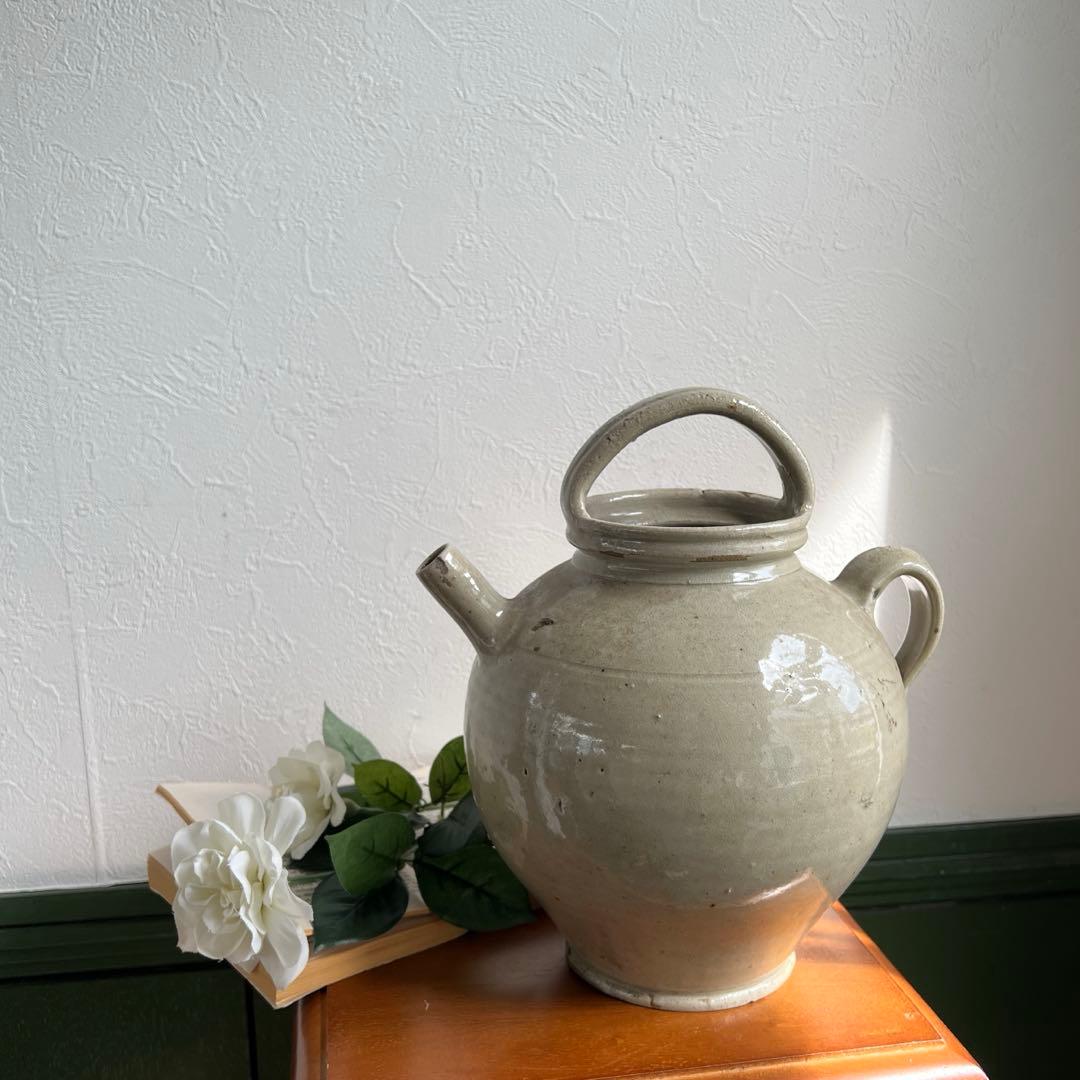 k873 西洋骨董 大きな水差しの様な花瓶/フラワーベース コルク栓詰まり