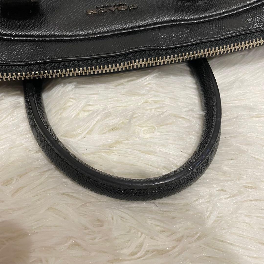 コーチ 2way オールレザー ベケット ブリーフケース ブラック シルバーロゴ