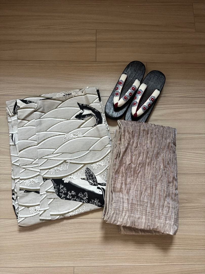 Utatane 浴衣・帯・下駄3点セット